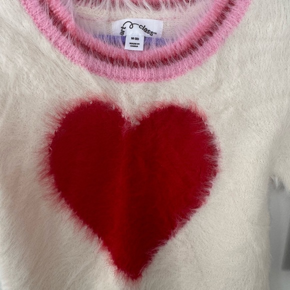 Girl’s Medium (8) Art Class Short Sleeve Heart Sweater - Picture 2 of 5